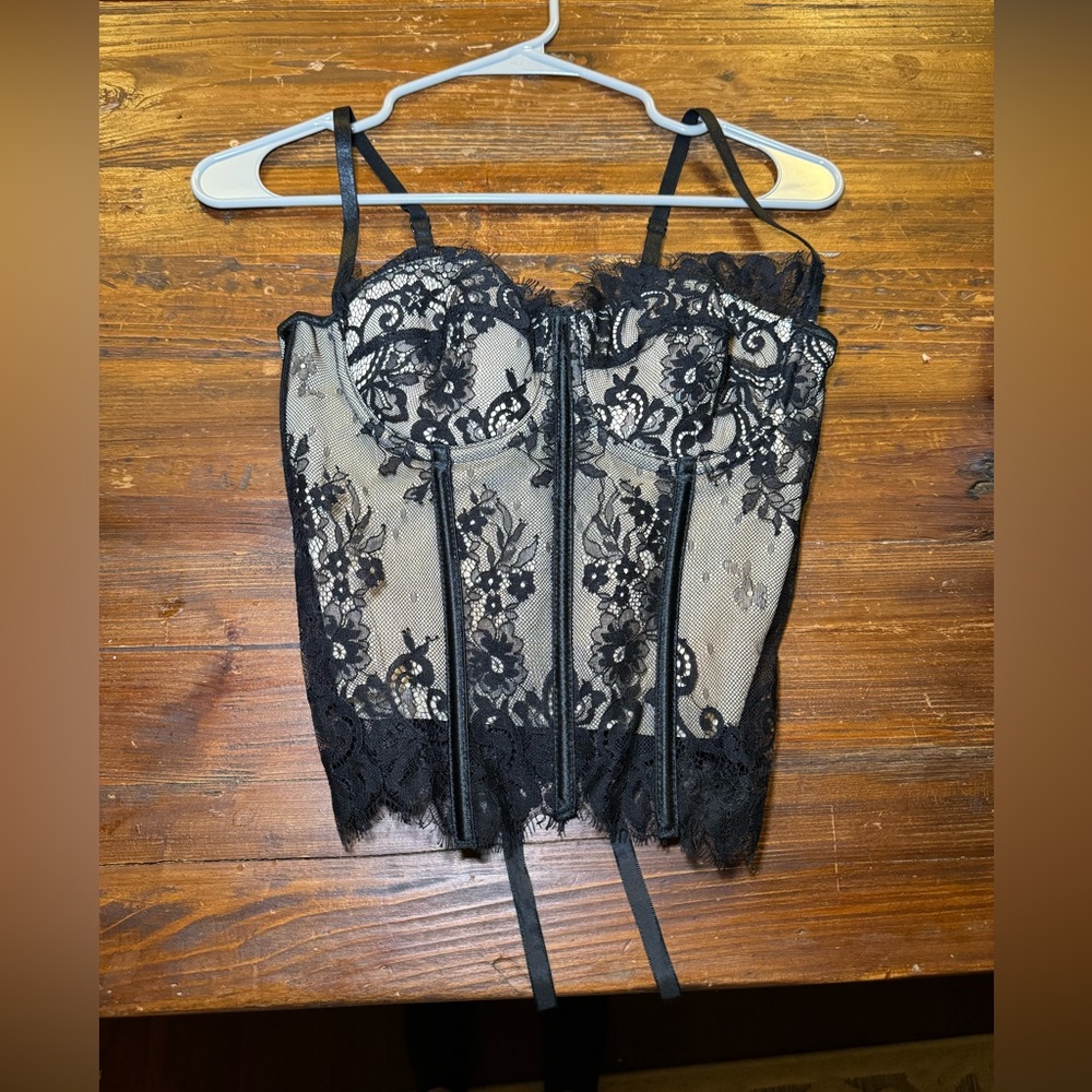 Size small tie up, lacey corset top.